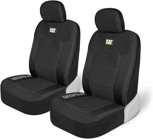 Cat® MeshFlex Automotive Seat Covers for Cars Trucks and SUVs (Set of 2) – Black Car Seat Covers for Front Seats, Truck Seat Protectors with Comfortable Mesh Back, Auto Interior Covers - color: Front Seats Black, style: Front Seats