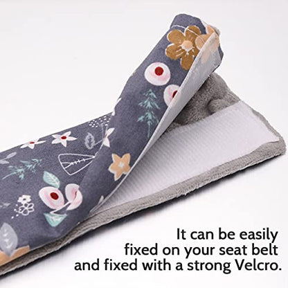 DILIMI Baby Car Seat Neck Cover, 2Pcs Carseat Belt Cover Pad, Shoulder Strap Protectors, Seat Belt Covers Cushion for Boy Girl (Grey Flower Deer) - color: Grey Flower Deer