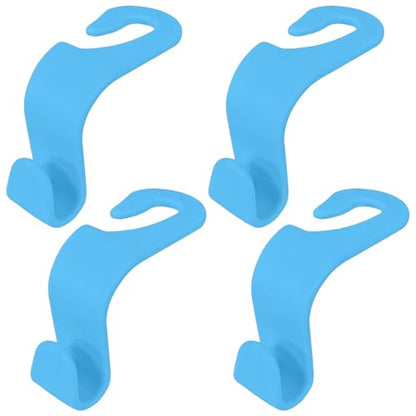 4 PCS Car Seat Hooks Set,Universal Car Headrest Hooks for Bags Purses Groceries, Back Seat Organizer Hanger,Blue - color: Blue