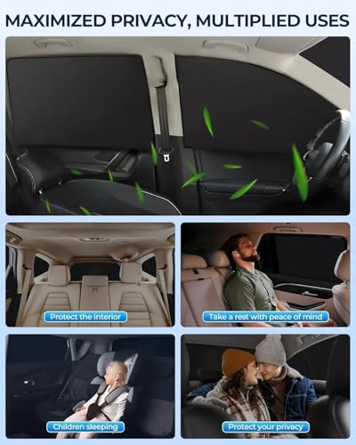 for Toyota RAV4 2013-2018 Car Window Shades, 8pcs Privacy Sun Shade Set for Front Windshield Side and Rear Windows, Full Window Covers Keeps Vehicle Cool for Camping Napping - size: fit for Toyota RAV4 2013-2018