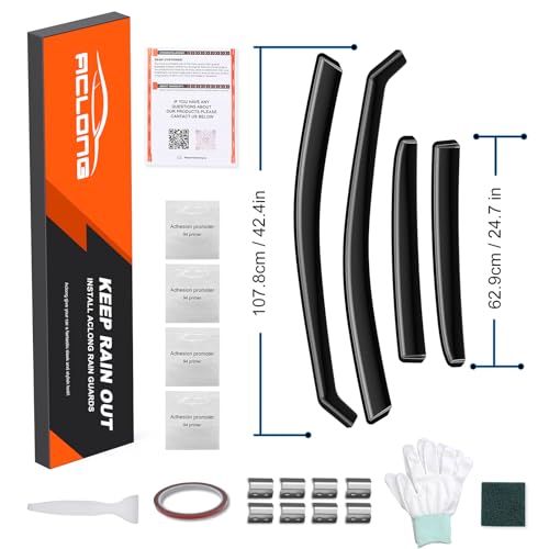 in-Channel Rain Guards Fit for Toyota Camry 2018 2019 2020 2021 2022 2023 2024, Durable Side Windows Rain Guard, 2018-2024 Camry Wind Deflectors Black 4Pcs - size: 2018-2024 Toyota Camry (In-Channel)