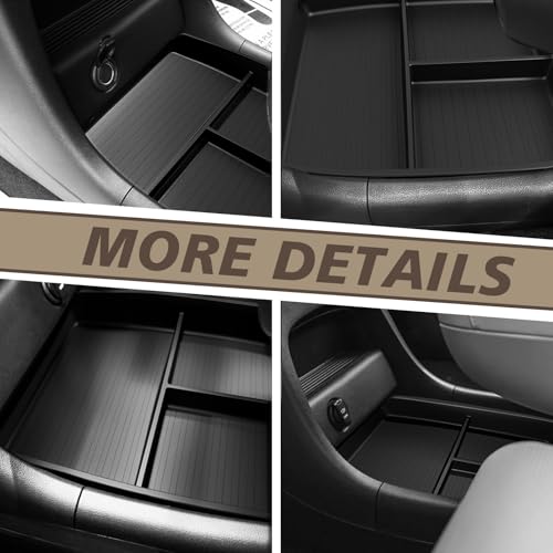 Muslogy Lower Center Console Organizer Compatible with 2026 Hyundai Palisade Accessories TPE Material Storage Box Armrest Console Insert Tray for Palisade SE, SEL, XRT, Limited, Calligraphy - size: 26+ Palisade Lower Console Organizer