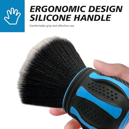 Car Detailing Brush, Interior Brush Accessories, Soft Bristles Beauty Tools with Storage Rack, Universal for Most Cars (Blue)