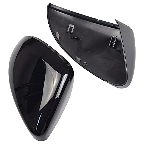 1 Pair Black Rearview Mirror Cover Left Right Side Mirror Covers Caps for VW Golf MK7 7.5 GTI 7 Golf 7 R (Black) - color: Black