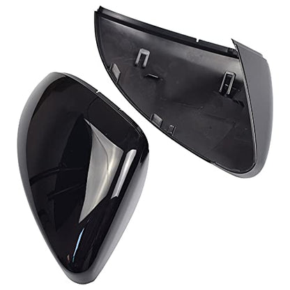 1 Pair Black Rearview Mirror Cover Left Right Side Mirror Covers Caps for VW Golf MK7 7.5 GTI 7 Golf 7 R (Black) - color: Black