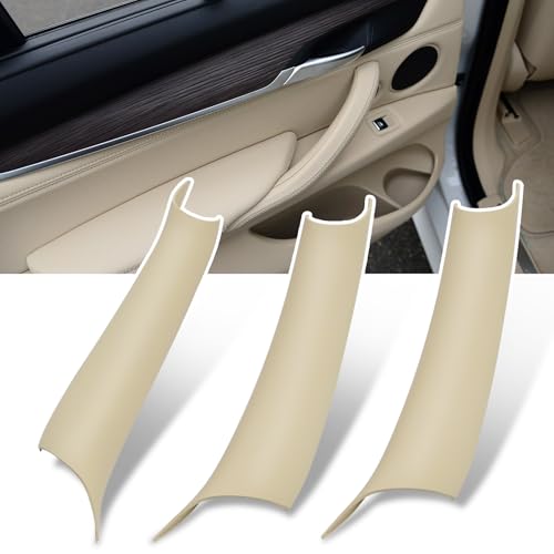 Jaronx Compatible with BMW X5 F15/X6 F16 Door Handle Covers, 3PCS Left Driver & Right Passenger Side Door Pull Handle Covers for X5 F15 2014-2018, X6 F16 2015-2018 (Beige) - color: Beige, size: 3pcs Handle Cover