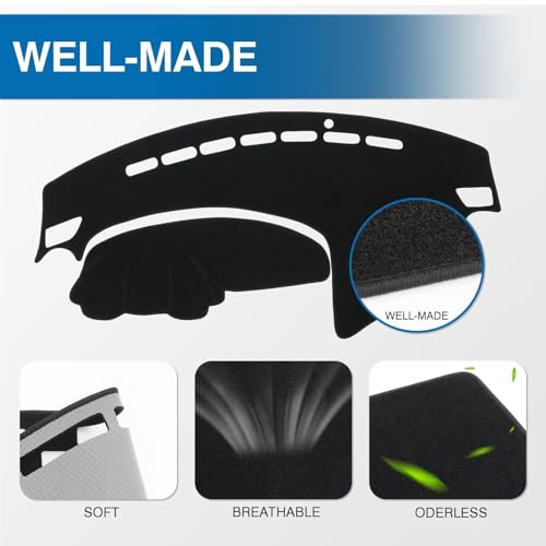 KUST Black Dash Cover for 2010 2011 2012 2013 Mazda3 Non-Slip Dashboard Cover Polyester Center Console Dash Cover Interior Accessories for Mazda3 Custom Fit Dash Mat Car Dash Protector No Glare - size: Mazda3 10-13(black)