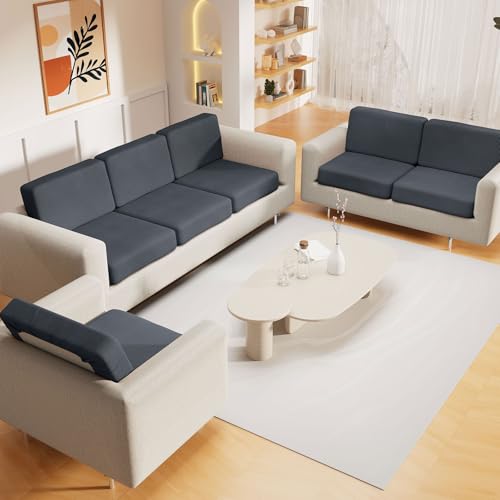 hyha Waterproof Sectional Couch Covers, Non Slip Sofa Couch Cushion Covers L Shape, Thick Stretch Jacquard Fabric, Washable Sofa Slipcovers with Elastic Bottom (1 Piece for Chaise XL, Grey) - color: Grey, size: Chaise XL