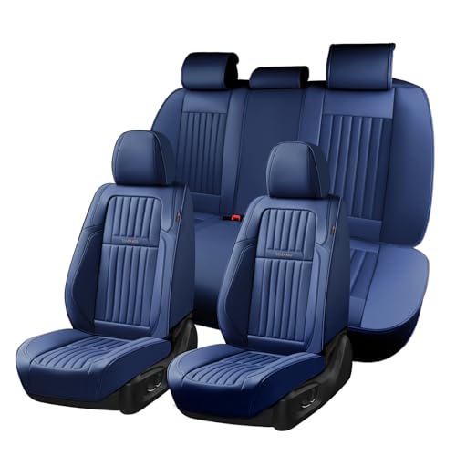 Coverado Car Seat Covers Full Set, Seat Covers for Cars, Car Seat Cover, Car Seat Protector, Leather Car Seat Cushion, Waterproof Car Seat Covers Front Seats and Back Fit for Most Cars(Blue) - color: Blue, size: FullSet