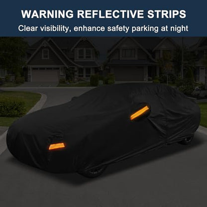 X AUTOHAUX Car Cover for BMW 3 Series 2013-2025 Aluminum Film Outdoor Waterproof Sun Rain Snow Hail Protection with Driver Door Zipper - size: for BMW 3 Series 2013-2024