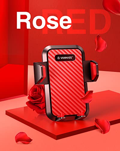 VANMASS【85+LBS Strongest Suction & Military-Grade Ultimate Car Phone Mount【Patent & Safety Certs】 Cell Phone Holder for Dash Windshield Vent for iPhone 17 Pro Max Automobile Accessory Kits,Red - color: Red
