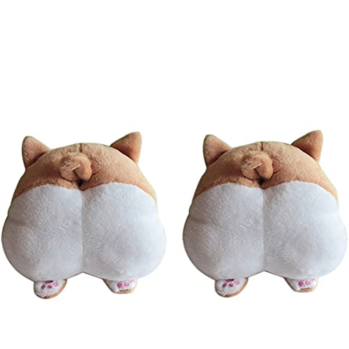 2PCS Super Cute Corgi Butt Car Seat Headrest Neck Pillow