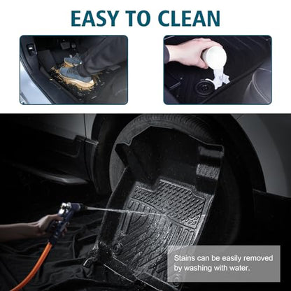 All Weather Floor Mats for 2012-2017 Chevy Equinox & GMC Terrain/Terrain Denali, Waterproof TPE Rubber Anti-Slip Car Carpet, 2 Row Front & Rear Custom Fit Car Floor Liner - color: 12-17 Equinox/GMC Terrain/Terrain Denali