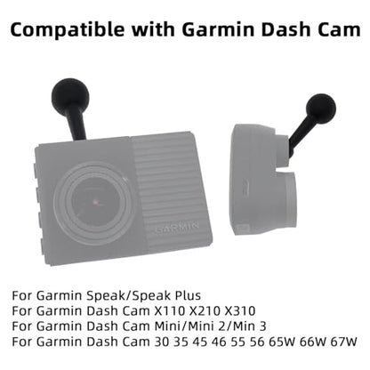 for Garmin Dash Cam Mount - Car Rearview Mirror & Handle Bar Holder for Garmin Dash Cam Mini 30/35/45/46/55/56/65W/66W/67W X110/X210/X310/Speak Plus & 17mm GPS Mount (4 Ball Head) - size: Mirror Mount