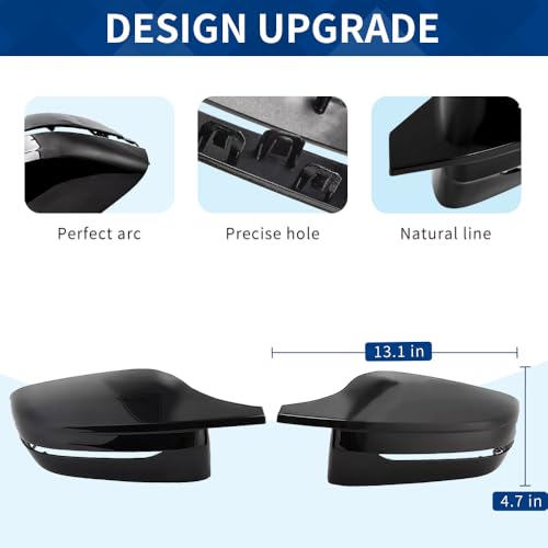 Side Mirror Cover Compatible with G20 G21 G30 G31 G32 GT G11 G12 G14 G15 G16 (Gloss Black, G20 G30 G32 G11) - color: Gloss Black, size: G20 G30 G32 G11