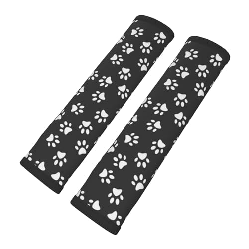 2 Pack Seat Belt Covers with Dog Paw Pattern, Soft Comfortable Seat Belt Pads for Adults Universal Car, Seat Belt Shoulder Pad for A More Comfortable Driving - color: Dog Paw