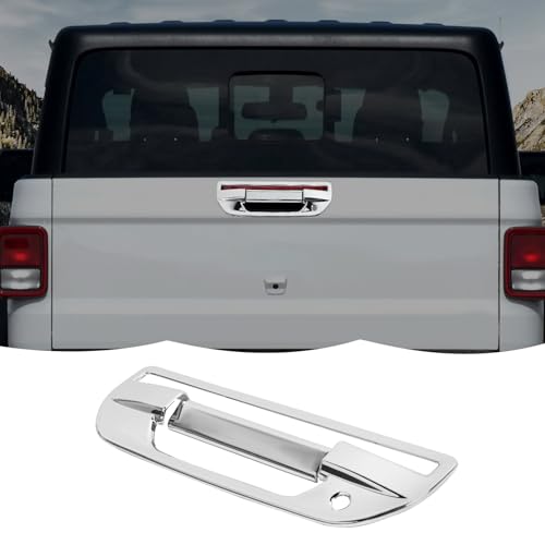 RT-TCZ Tailgate Handle Cover Rear Door Handle Cover Trim Decoration Exterior Accessories for Jeep Gladiator JT 2018-2024 (Chrome) - color: Chrome