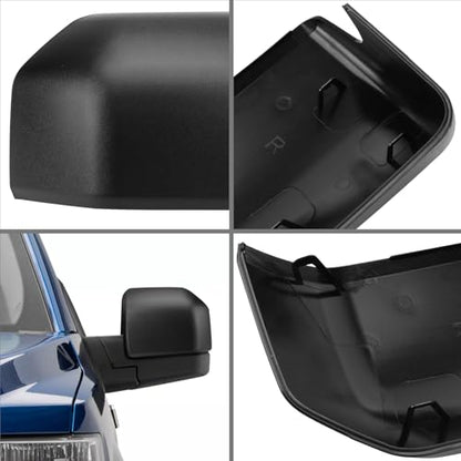 Textured Direct Replacement Side Mirror Covers Caps for 2015-2020 Ford F150, Directly Replace Style, Not Sticker Style - color: Textured