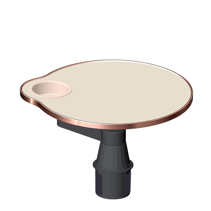 Car Tray Table, 360° Rotating Front Seat Laptop Desk with Adjustable Arm, Multifunctional Floating Table with Cup Holder for Driver & Passenger, Universal Fit 70–100mm(Ideal White) - color: Ideal White
