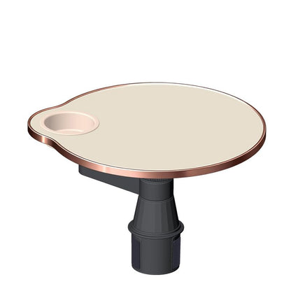 Car Tray Table, 360° Rotating Front Seat Laptop Desk with Adjustable Arm, Multifunctional Floating Table with Cup Holder for Driver & Passenger, Universal Fit 70–100mm(Ideal White) - color: Ideal White