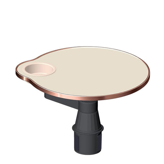 Car Tray Table, 360° Rotating Front Seat Laptop Desk with Adjustable Arm, Multifunctional Floating Table with Cup Holder for Driver & Passenger, Universal Fit 70–100mm(Ideal White) - color: Ideal White
