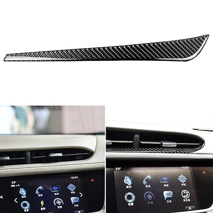 NVCNX Carbon Fiber Compatible with Cadillac XT6 2020-2025 / XT5 2017-2025 2018 2019 2020 2021 2022 2023 2024 Accessories Car Dashboard Center Air Vent Outlet Cover Interior Trim Black - color: Dash Center Air Vent Outlet Trim