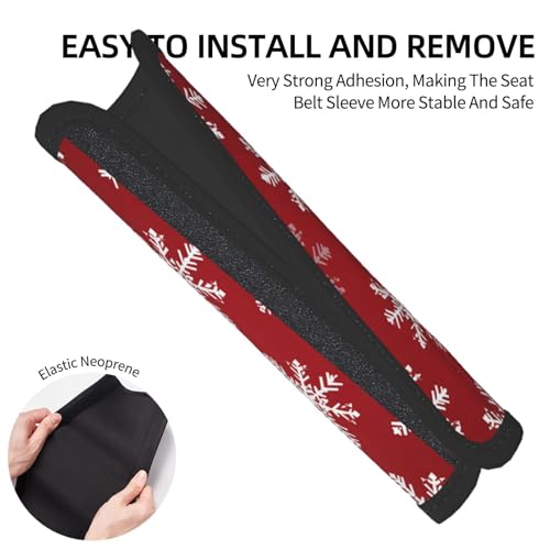 Seat Belt Cover Pad Christmas Snowflakes Pattern Soft Safety Car Automotive Seat Belt Pads Cushion Shoulder Strap Covers for Cars or Bags, 2 Pcs - color: Christmas Snowflakes Pattern