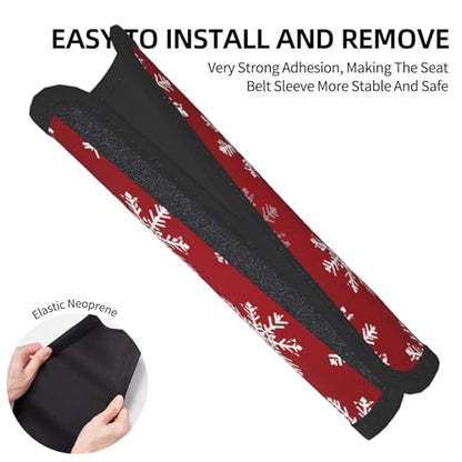 Seat Belt Cover Pad Christmas Snowflakes Pattern Soft Safety Car Automotive Seat Belt Pads Cushion Shoulder Strap Covers for Cars or Bags, 2 Pcs - color: Christmas Snowflakes Pattern