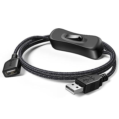 ANDTOBO USB Switch Extension Cable, (Upgraded Data + Power) USB Extension Cord with On/Off Power Switch Cable for LED Strips, iOS System, etc- 3.3 FT - size: 100 centimeters