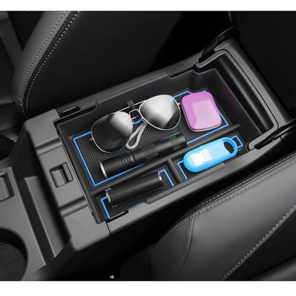 LUWU Center Console Organizer Compatible with Subaru Crosstrek & Impreza 2024-2026 Accessories Armrest Console Secondary Storage Box Insert Tray ABS Material with Coin Holder Blue - color: Crosstrek/Impreza 2023-2026 Blue