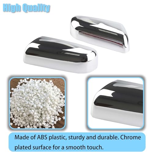 AUCERAMIC Chrome Plated Mirror Covers Caps Compatible with 2009-2014 Ford F150 2 Door 4 Door Side View Mirror Back Cover Cap Overlay - style: 2009-2014 F-150 Mirror Cover