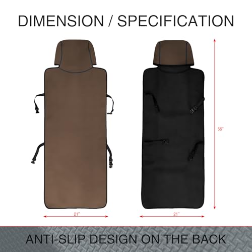 Universal Cloth Car Seat Covers Full Set with Buckle Fastening, Water-Resistant Fabric Auto Interior Protector – Fits Most Cars, SUVs, Trucks (Brown) - style: Brown