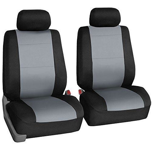 FH Group Waterproof Neoprene Car Seat Covers Front Set – Universal Fit Front Seat Covers with Storage Pockets, Airbag Compatible Automotive Seat Covers for Cars, SUVs & Vans, Gray - color: Gray, style: Front Set