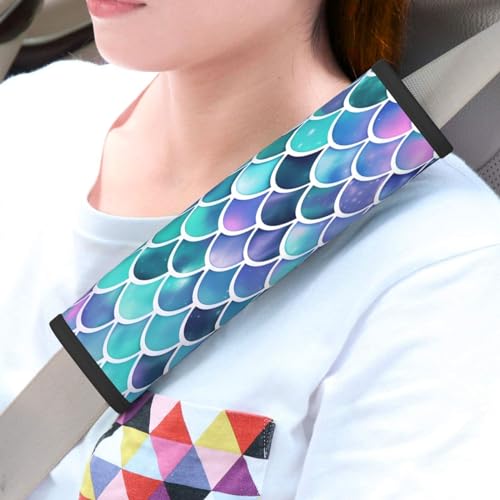 Mermaid 2 PCS Car Seat Belt Pad Cover for Adults, Suitable for Car Seat Belt Backpack Shoulder Bag - color: Mermaid
