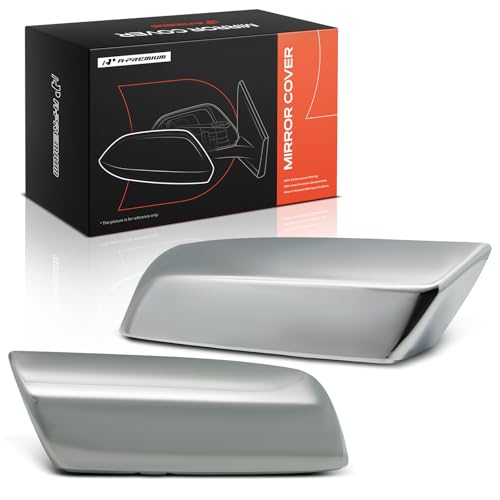 A-Premium 2 PCS Driver and Passenger Side Rearview Mirror Covers Caps - Compatible with Chevrolet Silverado 2500 3500 HD & GMC Sierra 1500 Limited - Polished Silver, Without Turn Signal Hole - color: Chrome