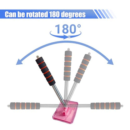 Car Windshield Cleaner Tool, Retractable Rearview Mirror Brush with Extendable Handle, Microfiber Window Washing Pad, Portable Auto Glass Wiper for Car Home Office(Pink) - color: Pink