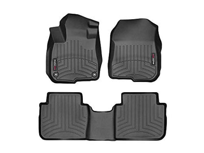 WeatherTech FloorLiners Custom Fit for 2017-2022 Honda CR-V, 2020-2022 CR-V Hybrid - 1st & 2nd Row (441110-1-2), Black - color: Black