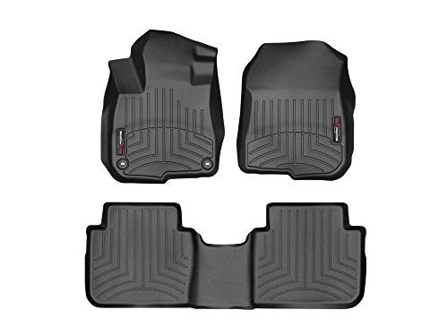 WeatherTech FloorLiners Custom Fit for 2017-2022 Honda CR-V, 2020-2022 CR-V Hybrid - 1st & 2nd Row (441110-1-2), Black - color: Black