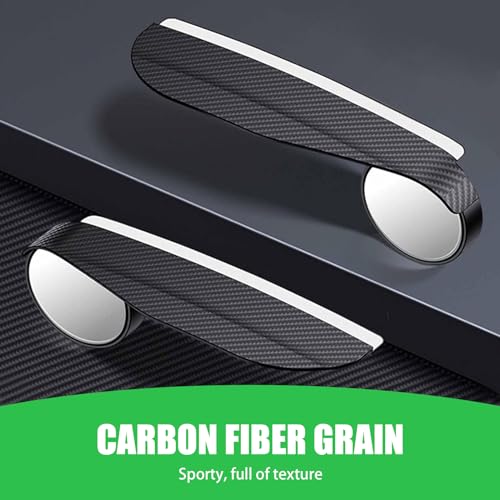 UGSHY Pack-2 Car Rearview Mirror Rain Eyebrows and Blind Spot Mirror, Universal Auxiliary Replacements for Most Cars, Trucks and Vans (Carbon Fiber Black)