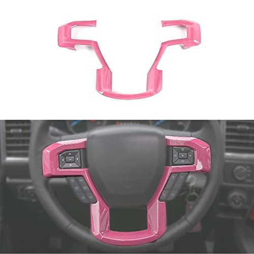 Keptrim for F-150 ABS Pink Steering Wheel Cover Trim for 2015-2020 Ford F150, for 2017-2020 F250 F350, for 2018-2021 Ford Expedition - color: Pink