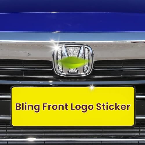 Bling Crystal Car Front Emblem Cover Sticker Compatible with Honda 10th Gen Civic Sedan 2022 2021 2020 2019 2018 (car Front Logo) - color: Car Front Logo