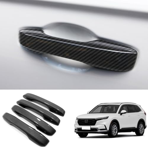 Car Accessories Exterior Door Handle Cover Trim Without Smart Holes Compatible with Honda CR-V CRV 2023 2024 2025 2026 (Carbon Fiber Style) 4PCS ABS - color: Carbon Fiber Style