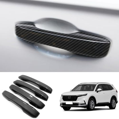 Car Accessories Exterior Door Handle Cover Trim Without Smart Holes Compatible with Honda CR-V CRV 2023 2024 2025 2026 (Carbon Fiber Style) 4PCS ABS - color: Carbon Fiber Style