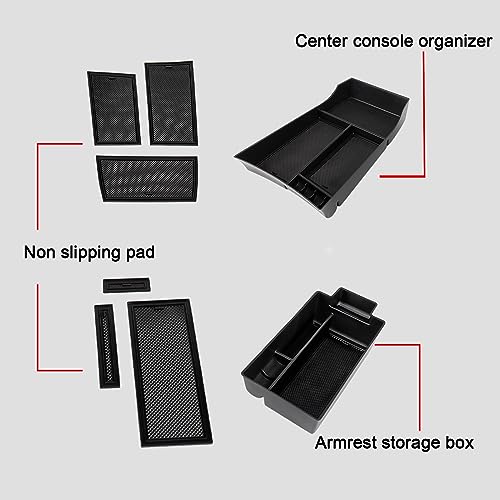 Center Console Organizer Compatible with Nissan Rogue 2021-2025 2026 Armrest Storage Box Insert Tray Interior Secondary Accessories(2PCS Center Console Tray) - size: 2PCS Center Console Tray Set