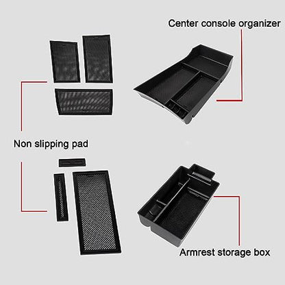 Center Console Organizer Compatible with Nissan Rogue 2021-2025 2026 Armrest Storage Box Insert Tray Interior Secondary Accessories(2PCS Center Console Tray) - size: 2PCS Center Console Tray Set