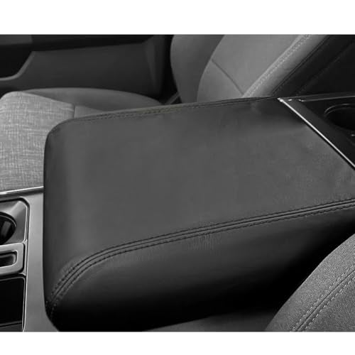 DEYTOP Center Console Cover for Ford F150 2026 2021-2025 Console Armrest Cover for Ford F150 2026 2025 Accessories Anti-Scratch Leather Armrest Protector (Black with Black Stitches, 2021-2026) - color: Black with Black Stitches, size: 2021-2023
