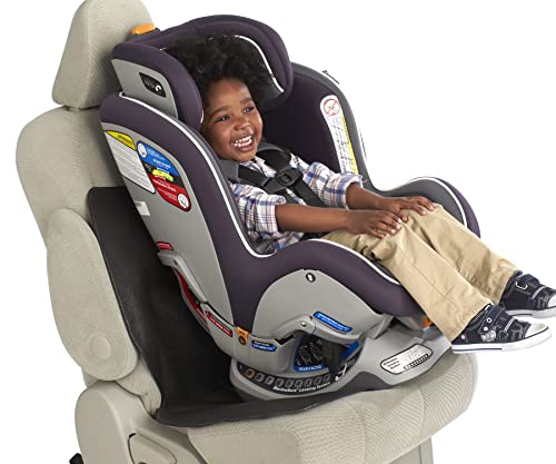Nuby On The Go Kids Car Seat Protection Undermat, Protects Upholstery from Indentations, Scratches, and Spills, Black
