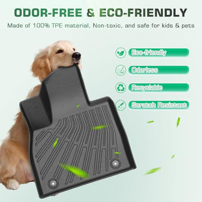 Floor Mats for Chevy Traverse 2009-2017 | Buick Enclave 2008-2017 | GMC Acadia 2007-2017 | Saturn Outlook 2007-2010, All Weather Custom Fit for Chevrolet Traverse Front & 2nd 3rd Row & Trunk Mat - style: 3 Rows & Trunk Mat