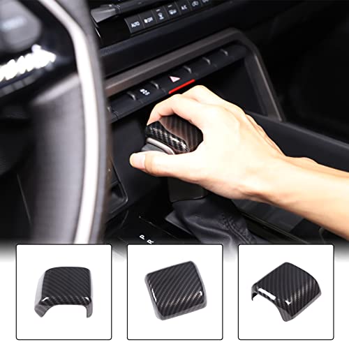 Aunginsy Car Gear Shifter Hand Brake Trim Cover Compatible with Toyota Tundra 2022+, Sequoia 2023+ & Tacoma 2024+, ABS Automatic Center Console Gear Shift Head Knob Scratch Protector Cover Accessories - color: Carbon Fiber Pattern(A)