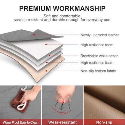 BEITK 1 Pack Leather Front Car Seat Cover Bottom Car Seat, Anti-Slip and Full Wrap Driver Car Seat Protectors, Luxury Waterproof Bottom Auto Seat Cushion Pad Mat for Most Vehicles(Gray) - color: gray-1pcs